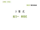 北师版七年级上册数学课件 第3章 3.3 整式 练习一 单项式