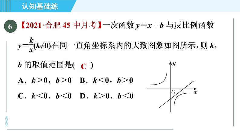 北师版九年级上册数学习题课件 第6章 6.2.1反比例函数的图象第8页