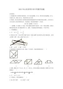 2021年山东省枣庄市中考数学真题