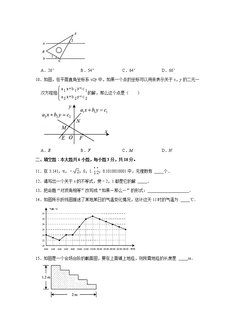 广东省广州市番禺区2020-2021学年七年级下学期期末数学试卷（word版 无答案）第2页