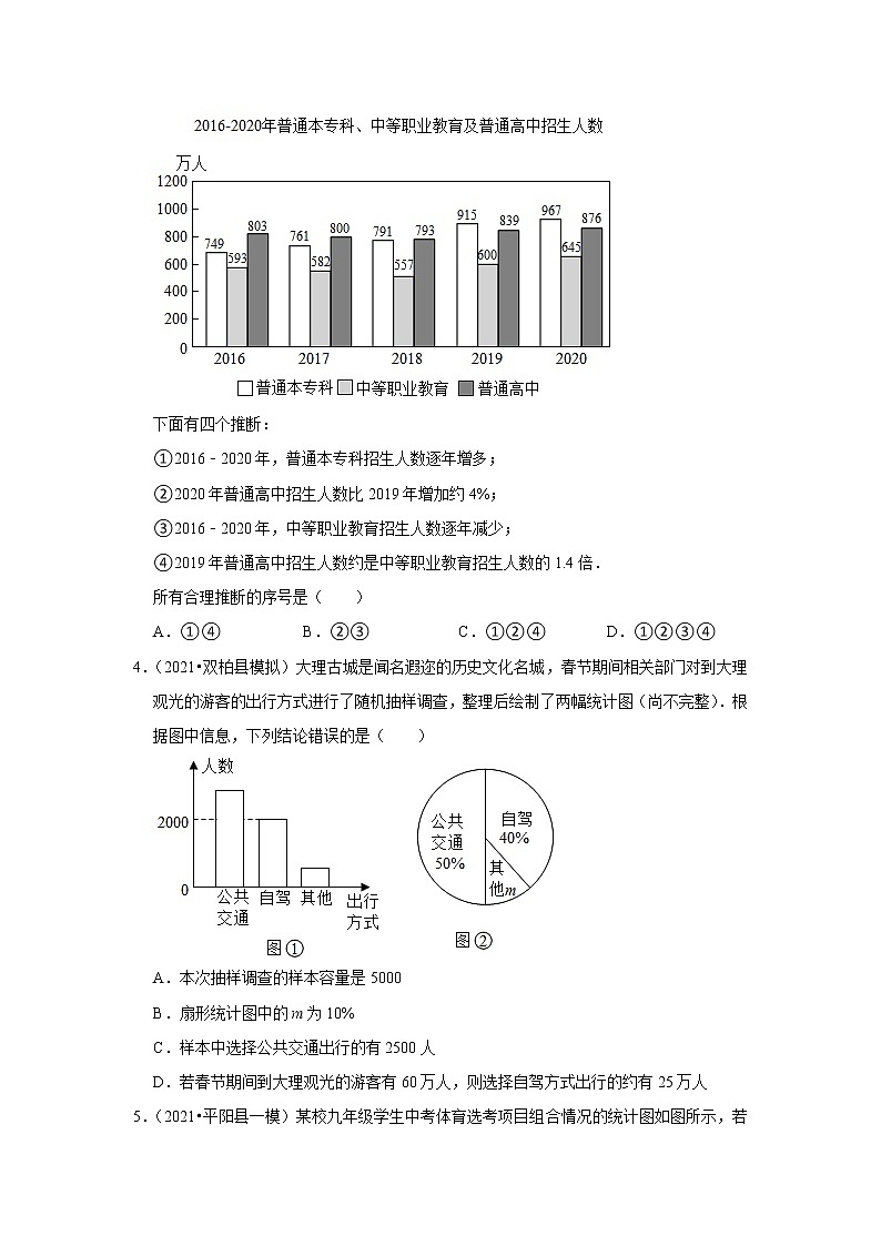 人教新版数学八年级专题复习《数据的收集、整理与描述》（含答案）试卷第2页