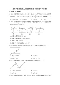 北师大新版数学八年级专题复习《相交线与平行线》（含答案）试卷