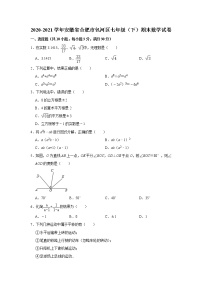 安徽省合肥市包河区2020-2021学年七年级下学期期末数学试卷（word版 无答案）