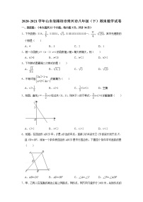 山东省潍坊市青州市2020-2021学年八年级下学期期末数学试卷（word版 含答案）