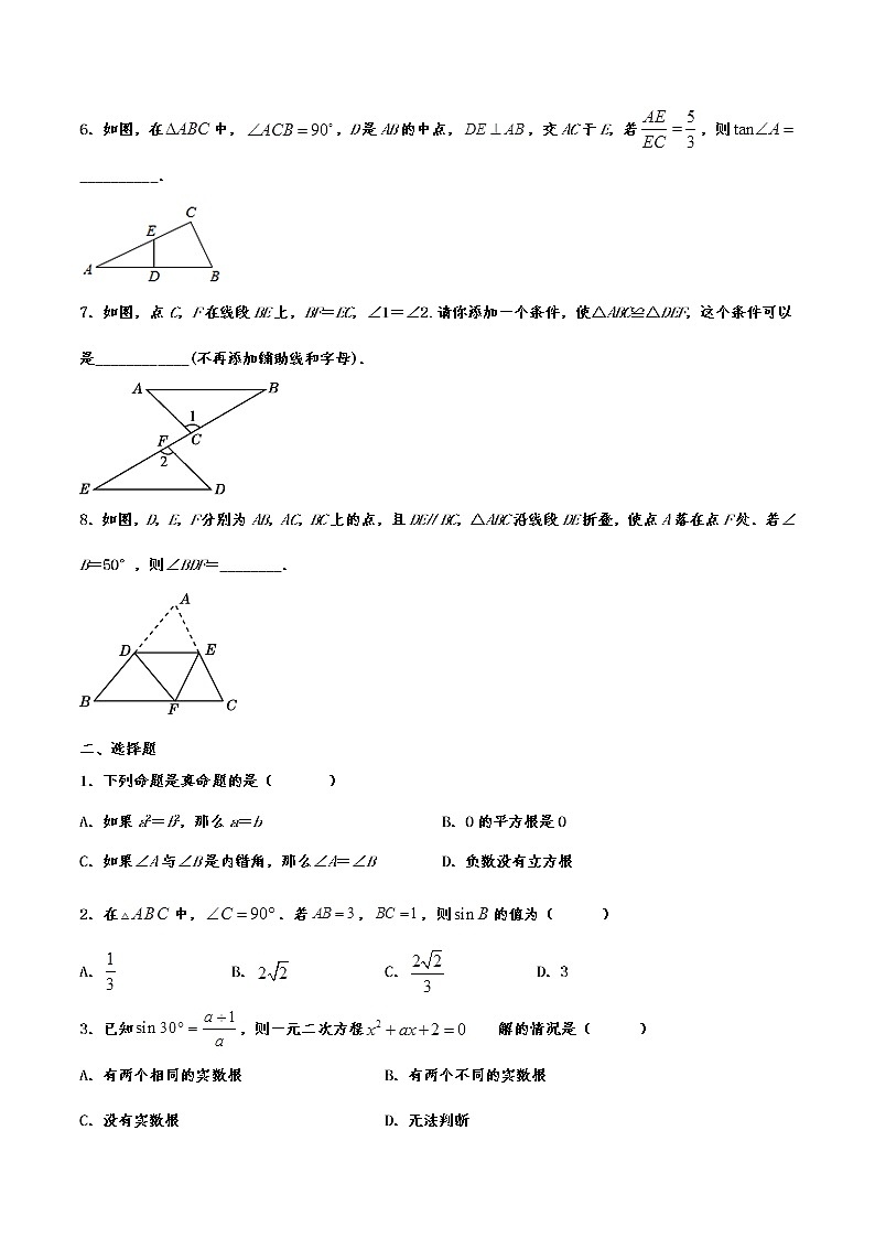 2021年中考数学考点归类复习——专题十：三角形第2页