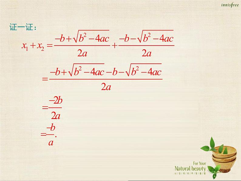 九年级数学上册 21.2.4 一元二次方程的根与系数的关系课件 （新版）新人教版07