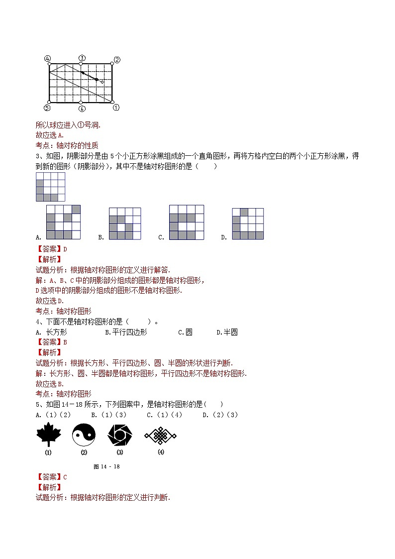 八年级数学上册 13.2 画轴对称图形课时测试1（含解析）（新版）新人教版02