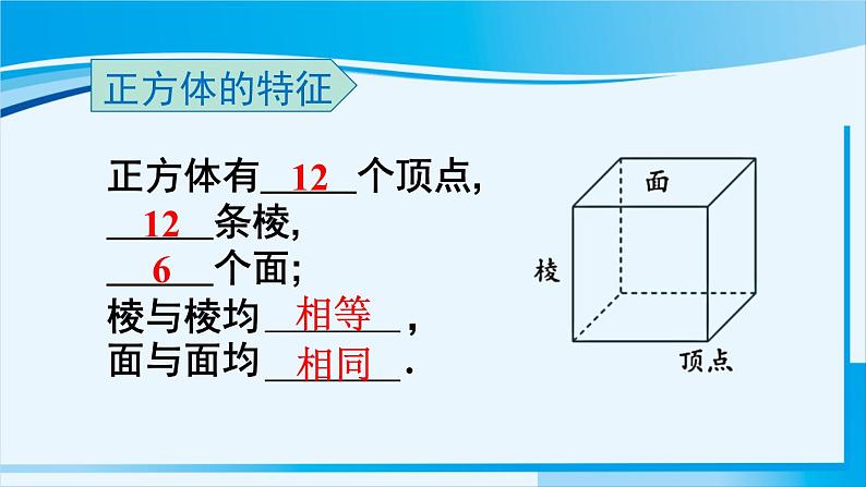 北师大版七年级数学上册 第一章 丰富的图形世界  1.2.1正方体的展开与折叠 课件第3页