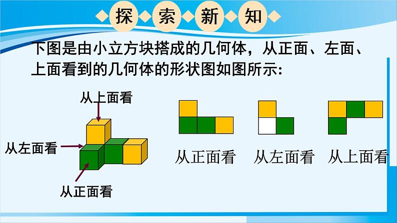 北师大版七年级数学上册 第一章 丰富的图形世界  1.4 从三个方向看物体的形状 课件第6页