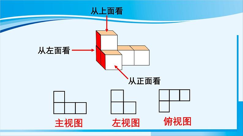 北师大版七年级数学上册 第一章 丰富的图形世界  1.4 从三个方向看物体的形状 课件第8页