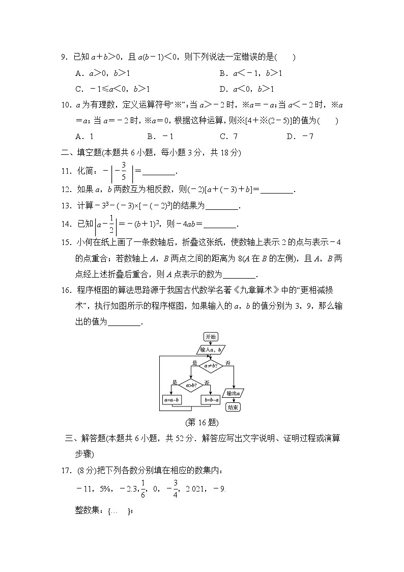 华师版七年级上册数学 第1、2章达标测试卷第2页