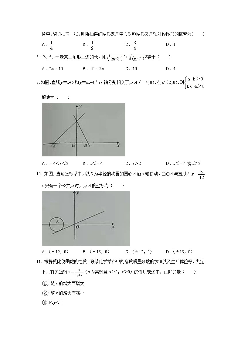 2021年湖南省娄底市中考数学真题试卷02