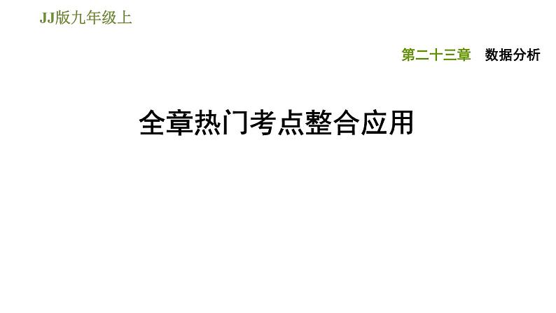 冀教版九年级上册数学课件 第23章 全章热门考点整合应用01