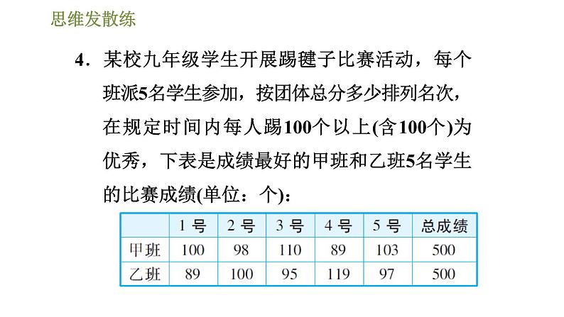 冀教版九年级上册数学课件 第23章 23.3.2 用方差分析数据08