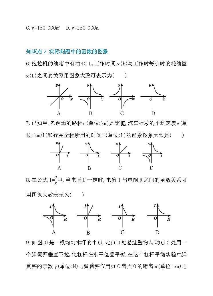 26.2.1 建立反比例函数解实际问题 同步练习第2页