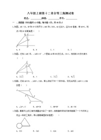 人教版八年级上册12.1 全等三角形课后测评