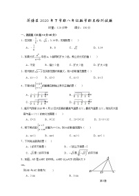 湖南省株洲市荷塘区2020-2021学年八年级上学期期末考试数学试题（word版，含答案）