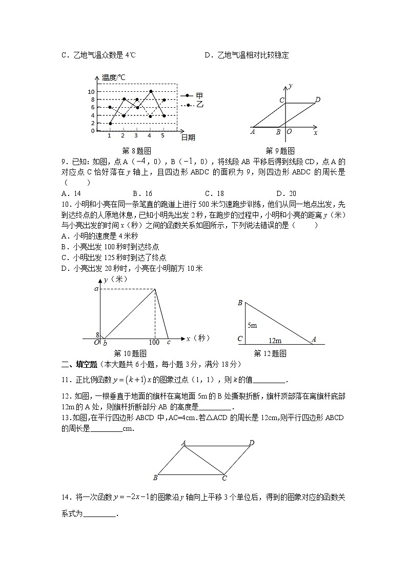 湖南省长沙市雨花区2020-2021学年八年级下学期期末数学试卷（word版，含答案）第2页