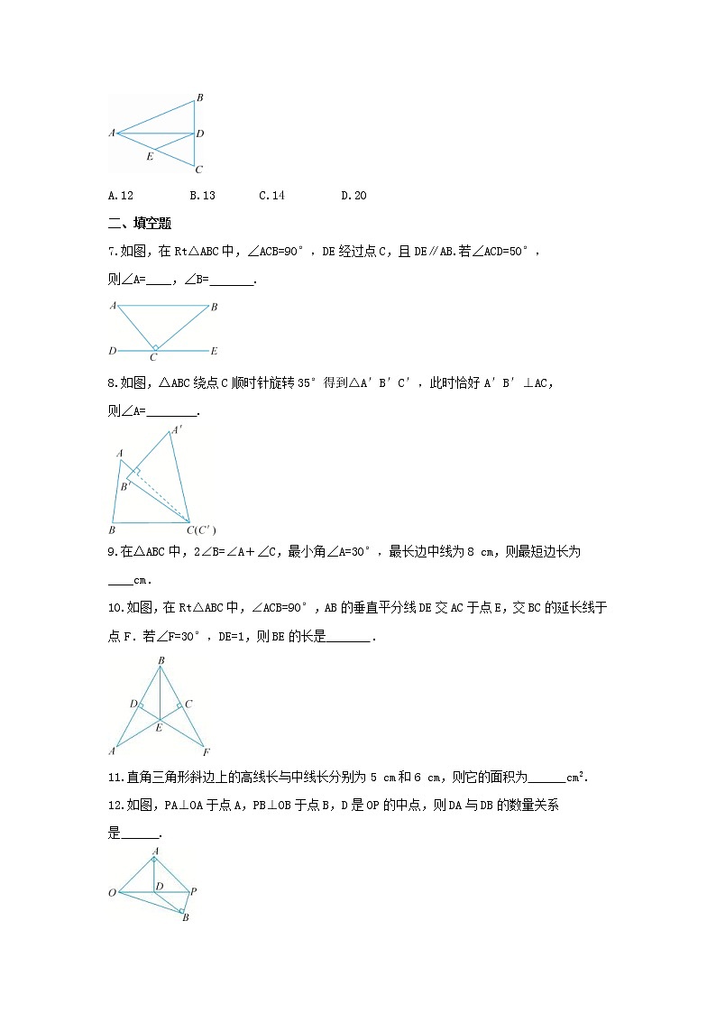 2021年浙教版数学八年级上册2.6《直角三角形》课时练习（含答案）02