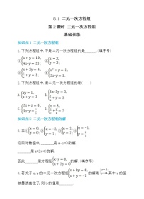 人教版七年级下册8.1 二元一次方程组第2课时同步达标检测题