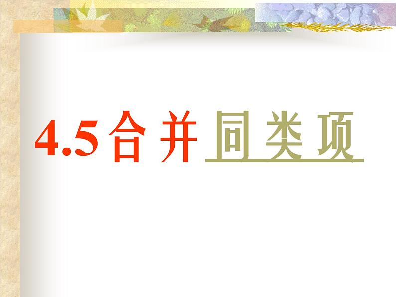 2021年浙教版数学七年级上册4.5《合并同类项》课件第4页