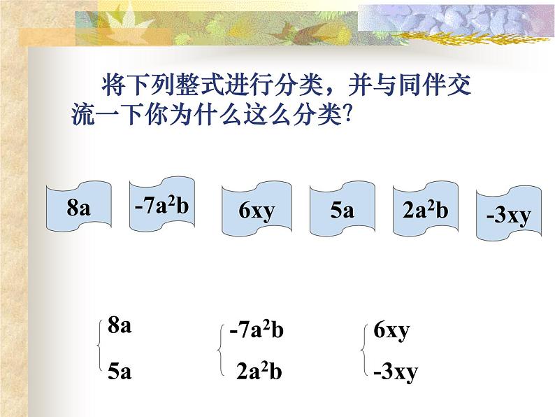 2021年浙教版数学七年级上册4.5《合并同类项》课件第6页