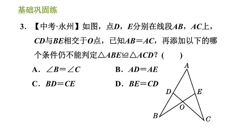 华师版八年级上册数学习题课件 第13章 13.2.3 角边角(1)07