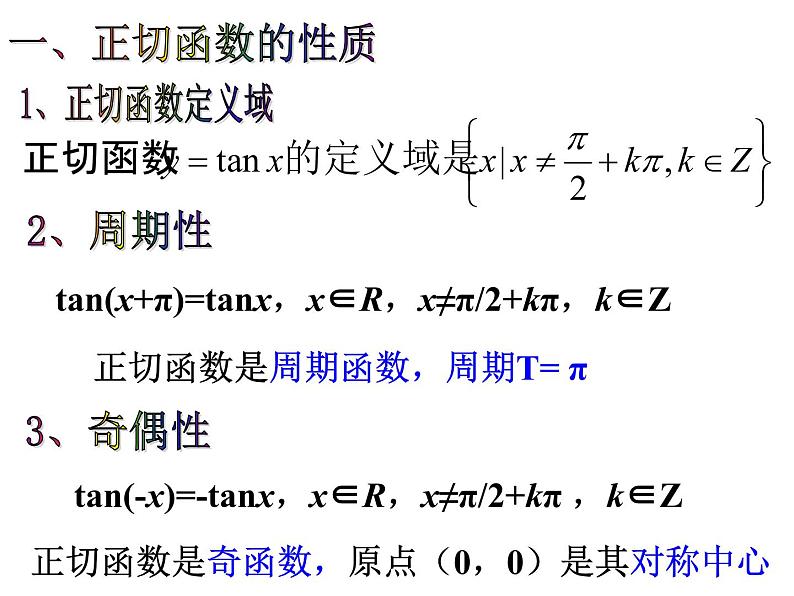 正切函数的性质和图象课件PPT04