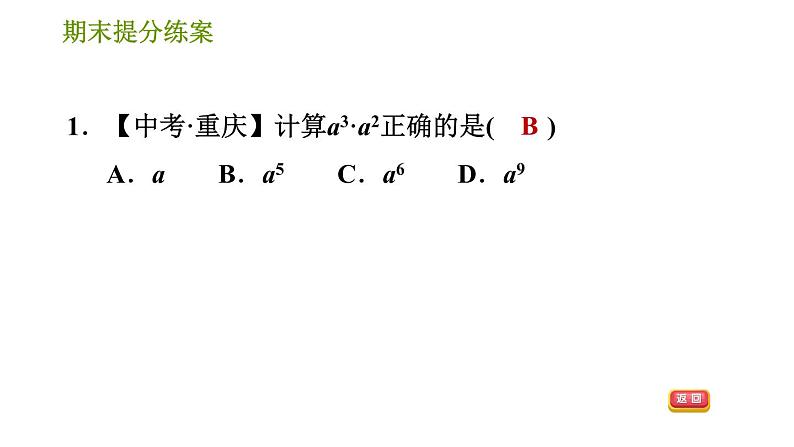 华师版八年级上册数学习题课件 期末提分练案 第2课时 幂的运算04