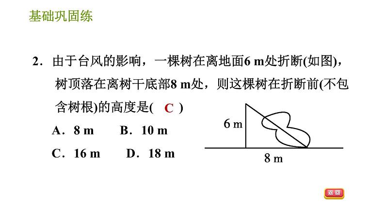 华师版八年级上册数学习题课件 第14章 14.2.1 勾股定理的应用(1).第6页