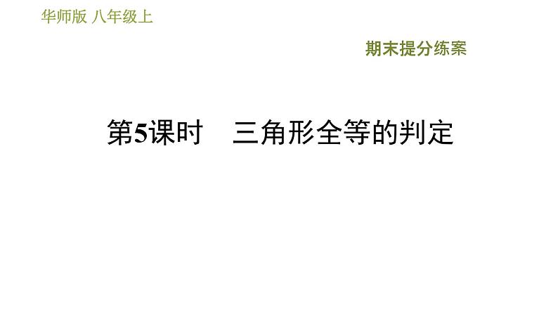 华师版八年级上册数学习题课件 期末提分练案第5课时 三角形全等的判定.01