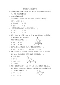 初中数学华师大版八年级上册第13章 全等三角形综合与测试巩固练习