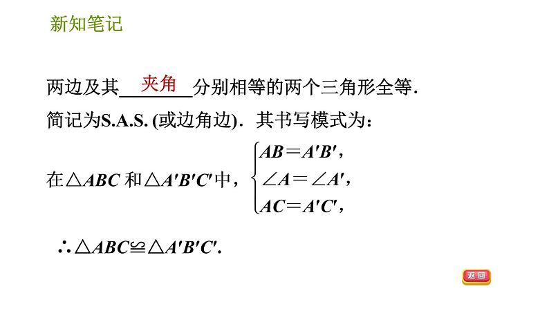 华师版八年级上册数学习题课件 第13章 13.2.2 边角边.第4页