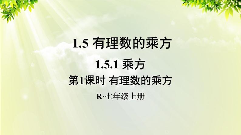 人教版七年级数学上册  第一章 1.5.1 第1课时 有理数的乘方 课件第1页