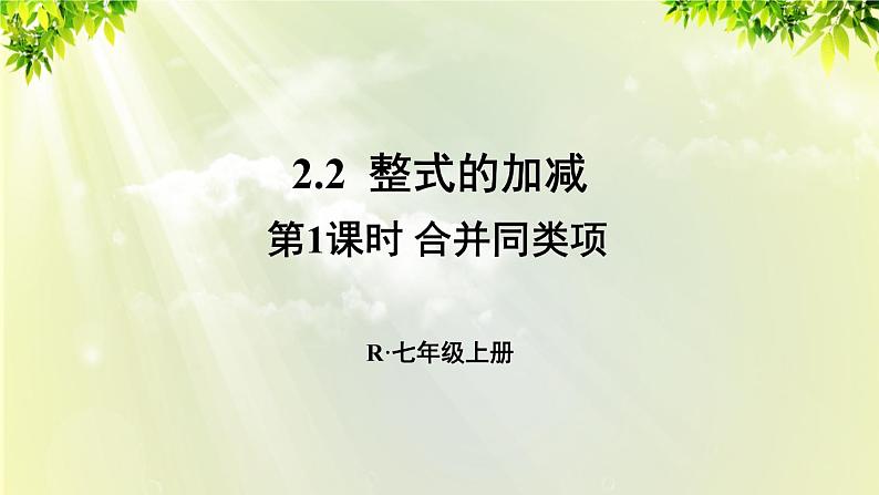 人教版七年级数学上册  第二章  2.2.1 合并同类项 课件01