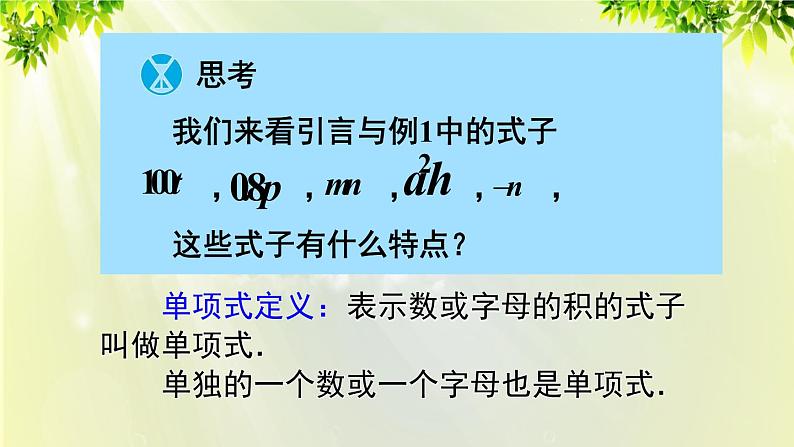 人教版七年级数学上册  第二章  2.1.2 单项式 课件05