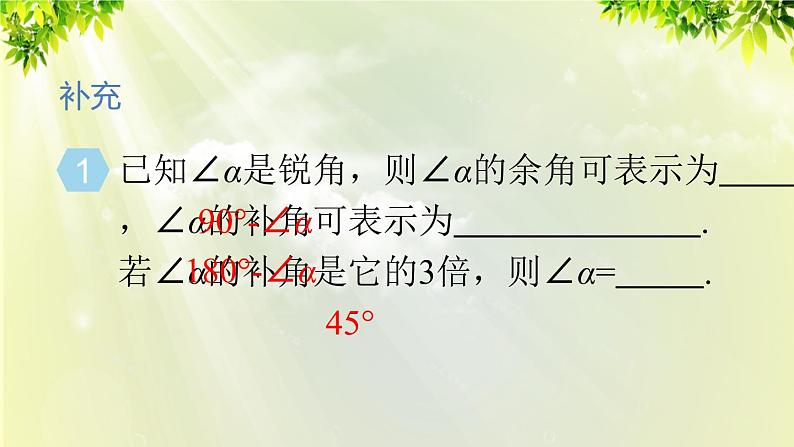 人教版七年级数学上册  第四章  4.3.3 余角和补角 课件07