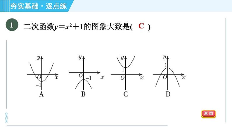 鲁教版九年级上册数学习题课件 第3章 3.4.1二次函数y＝ax2＋c的图象与性质04