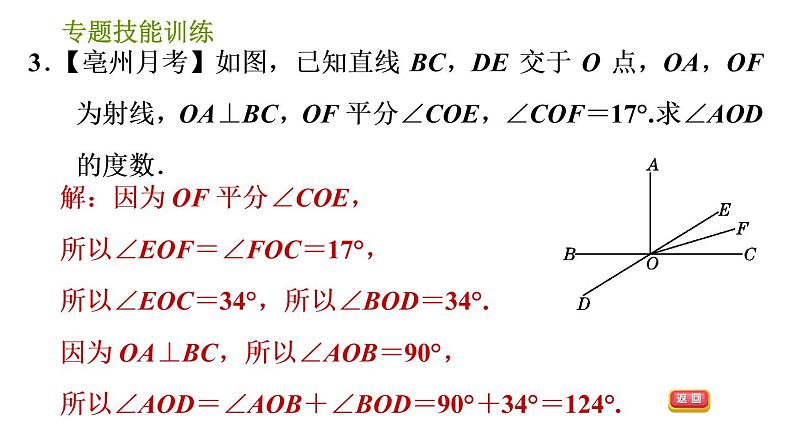 沪科版七年级下册数学课件 第10章 专题技能训练(九) 1.相交线、平行线中角的计算的四种常见类型 - 副本第6页