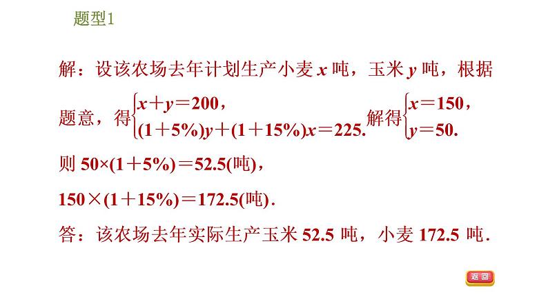 华师版七年级下册数学课件 第7章 7.4.1建立二元一次方程组解百分率问题04