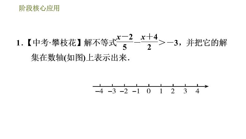 华师版七年级下册数学课件 第8章 阶段核心应用  一元一次不等式的解法的应用03