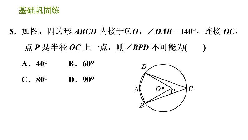 沪科版九年级下册数学课件 第24章 24.3.3 圆内接四边形第8页