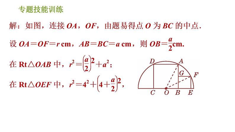 沪科版九年级下册数学课件 第24章 专题技能训练(四)  2.圆中常用的作辅助线的四种方法第4页