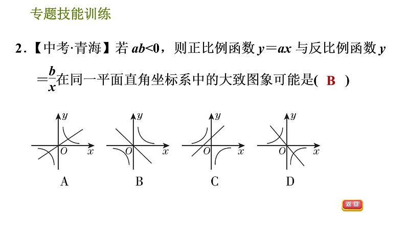 华师版八年级下册数学课件 第17章 专题技能训练(三)  训练　反比例函数与一次函数、三角形的综合应用第4页