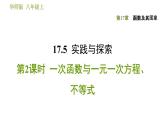 华师版八年级下册数学课件 第17章 17.5.2  一次函数与一元一次方程、不等式