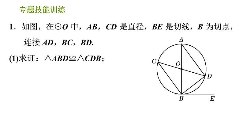 沪科版九年级下册数学课件 第24章 专题技能训练(四)  1.圆中常见的四种计算题型第3页