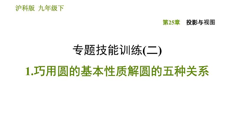 沪科版九年级下册数学课件 第25章 全章整合与提升01