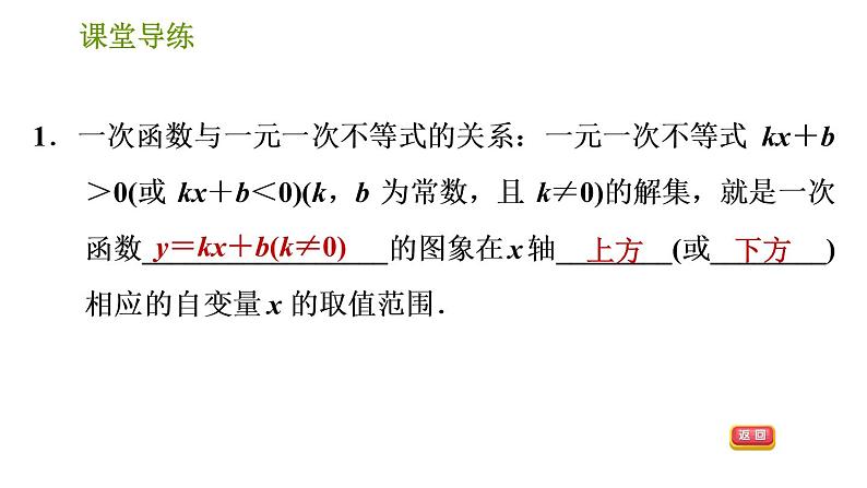 北师版八年级下册数学课件 第2章 2.5.1 一元一次不等式与一次函数第3页