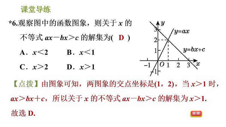 北师版八年级下册数学课件 第2章 2.5.1 一元一次不等式与一次函数第8页