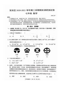 2020-2021学年广东省深圳市宝安区七年级下册期末数学试题（无答案）